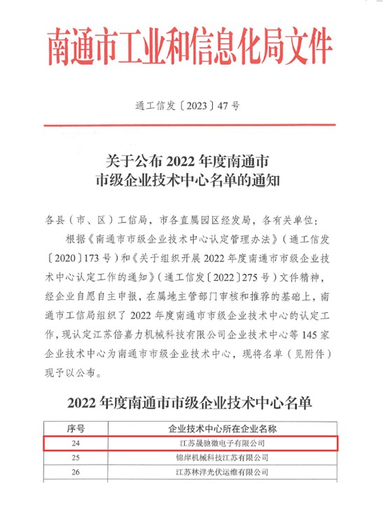 熱烈祝賀晟馳微電子通過南通市市級企業(yè)技術(shù)中心認定.jpg